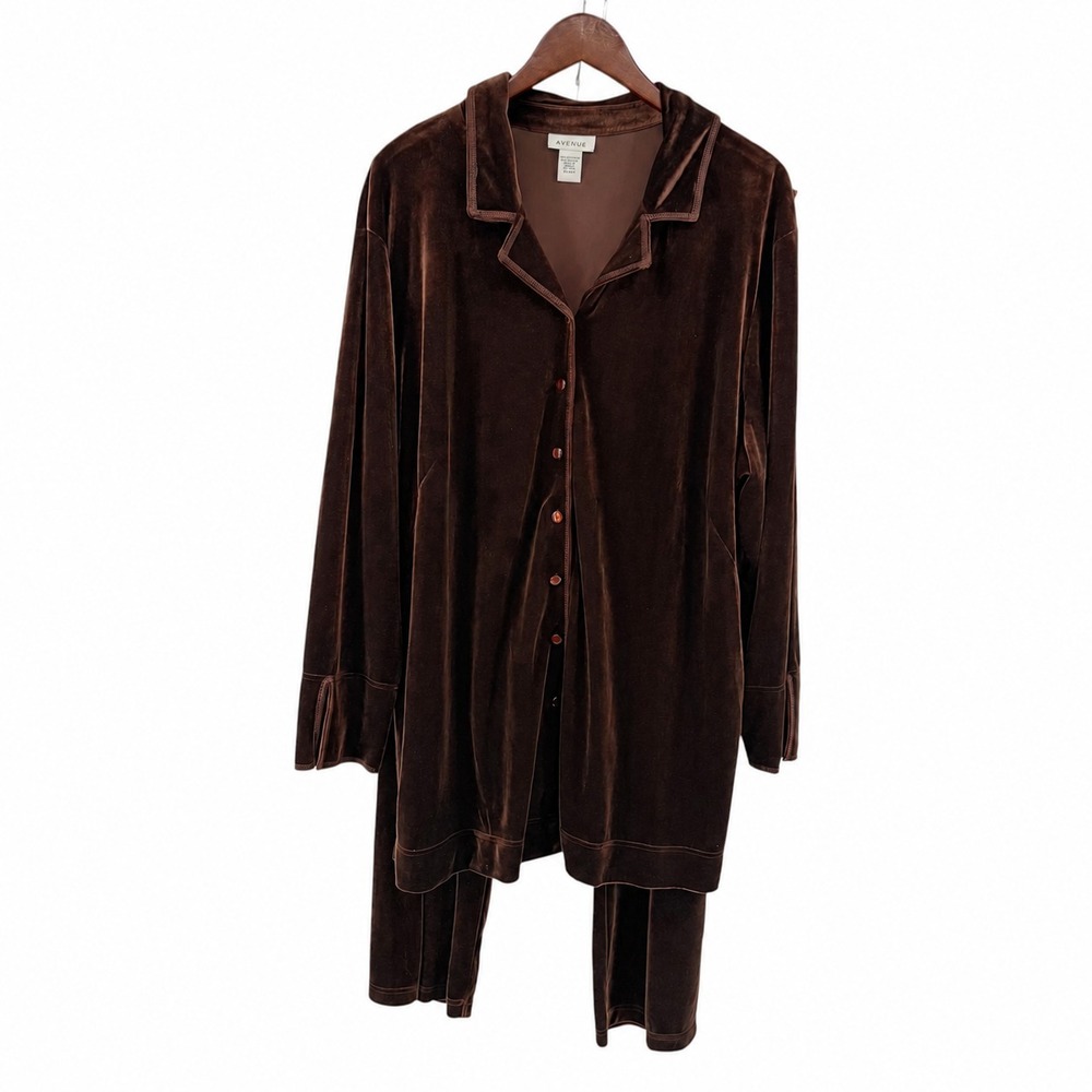 Avenue Vintage Brown Velour‎ Lounge Set Plus